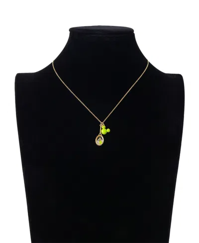 Disney Mickey Mouse Crystal Tennis Shaker Charm Necklace