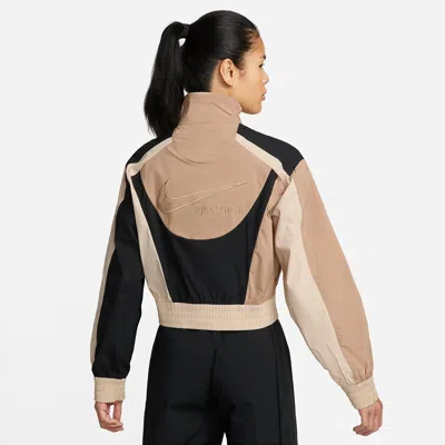 Nike (wmns)  Sportswear Collection Woven Jacket 'beige Black' In Multi