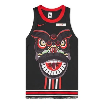Nike X Clot Crossover Nrg Ge Jersey Basketball Vest Black Red Blackred