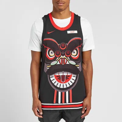 Nike X Clot Crossover Nrg Ge Jersey Basketball Vest Black Red Blackred