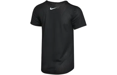 Nike (wmns)  Dri-fit Reflective Logo Printing Quick Dry Breathable Sports Short Sleeve Black T-shirt