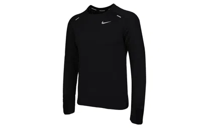 Nike Sphere Dri-fit Running Exercise Round Long Sleeve T-shirt Men's Black