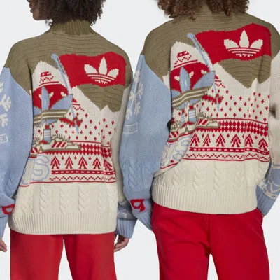 Adidas Originals Unisex Xmas Jumper Half Turtleneck Sweater Multicolor
