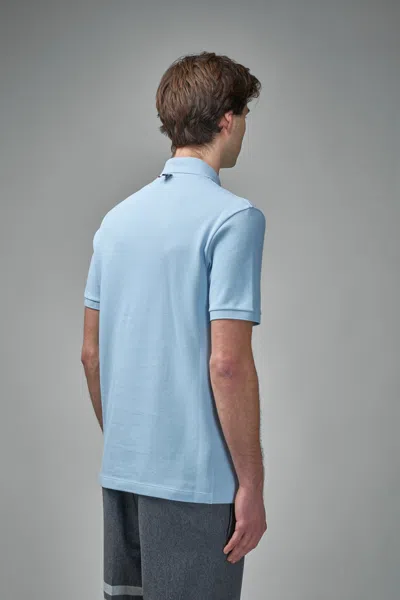 Thom Browne Classic Pique 4-bar Short Sleeve Polo In Blue