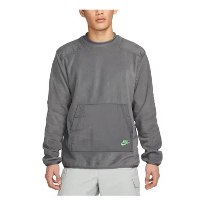 Nike Winter Fleece Crewneck Sweatshirt Asia Sizing 'steel Grey' In Gray