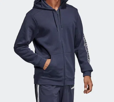 Adidas Originals Men's Adidas Sports Stylish Hooded Knit Jacket Blue