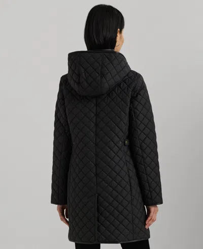 Macy's Lauren Ralph Lauren Women's Hooded Quilted Coat In Black