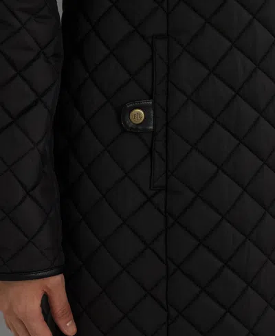 Macy's Lauren Ralph Lauren Women's Hooded Quilted Coat In Black