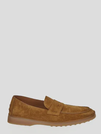 Tod's Loafers In Suede In Brown