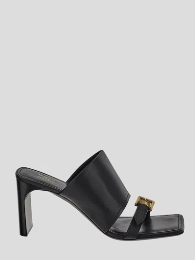 Balenciaga Black Leather Bel Air Sandals