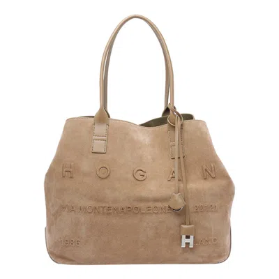 Hogan Double Strap Tote Bag With Suede Finish