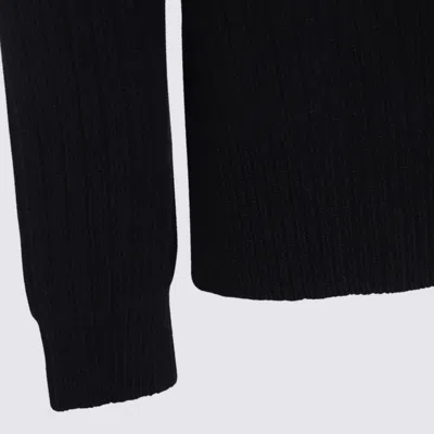 Rick Owens Men Fisherman Round Neck Virgin Wool Sweater In Black