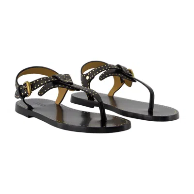 Isabel Marant 'jooni' Black Sandals With Buckle Closure And Metal Studs In Black