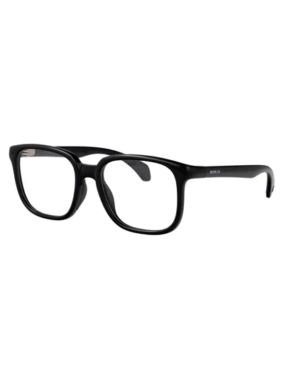 Moncler Shiny Black Acetate Glasses In Black