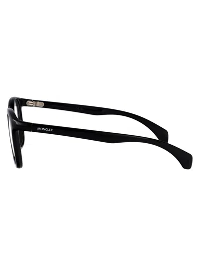 Moncler Shiny Black Acetate Glasses In Black
