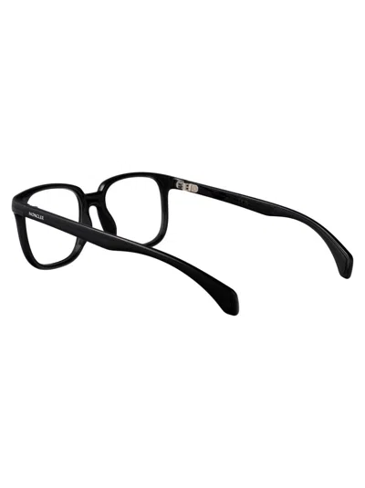 Moncler Shiny Black Acetate Glasses In Black
