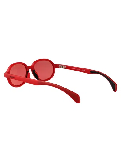 Moncler Matte Milky Red Injectate Sunglasses In Pink