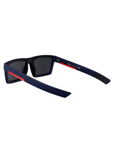 Prada Linea Rossa Matte Blue Injected Sunglasses In Black