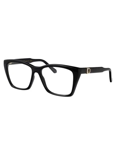 Ferragamo Black Acetate Glasses In Black