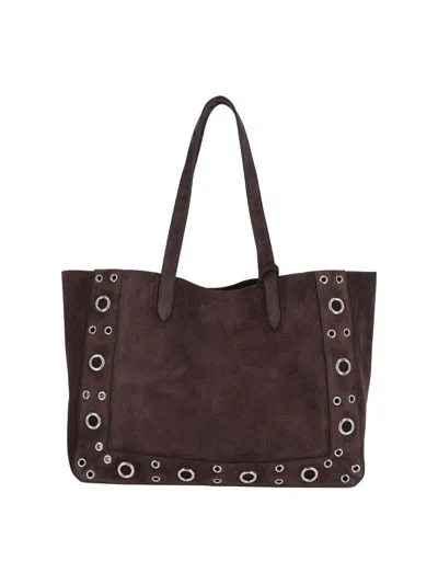 Valentino Garavani Medium Suede Tote Bag With Metallic Studs