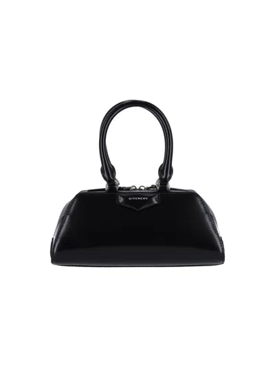 Givenchy Antigona Ew Mini Shoulder Bag In Black Leather In Black