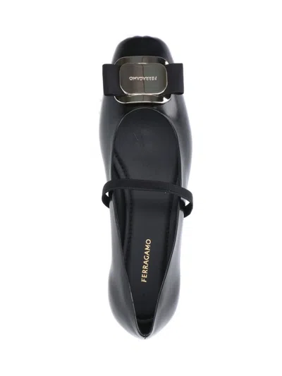 Ferragamo New Vara Bow-embellished Ballet Flats In Black