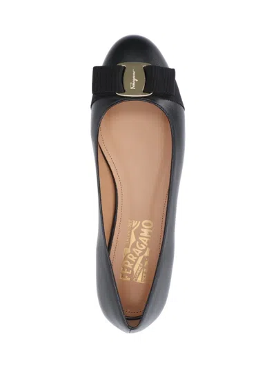 Ferragamo Varina Bow-embellished Patent-leather Ballet Flats