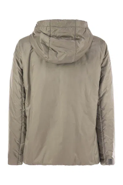 Max Mara The Cube Greenh Hooded Padded Jacket In Gray