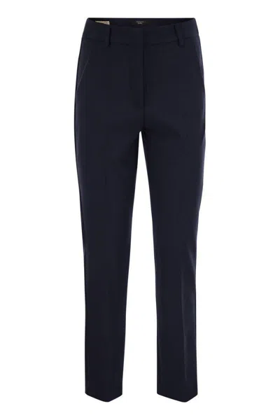 Weekend Max Mara Vite Cotton Trousers In Black