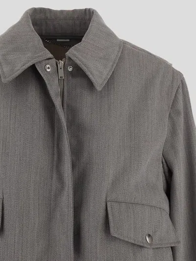 Stella Mccartney Wool Blend Boxy Bomber Jacket In Gray