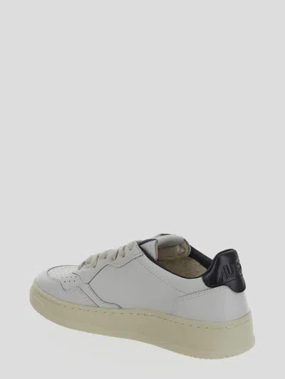 Autry Medalist Low Sneakers In White Leather And Suede With Custom Lettering In White