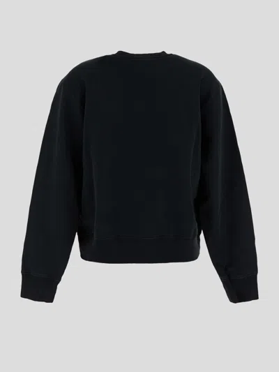 Mm6 Maison Margiela Black Unbrushed Sweat Jersey Sweatshirt In Black