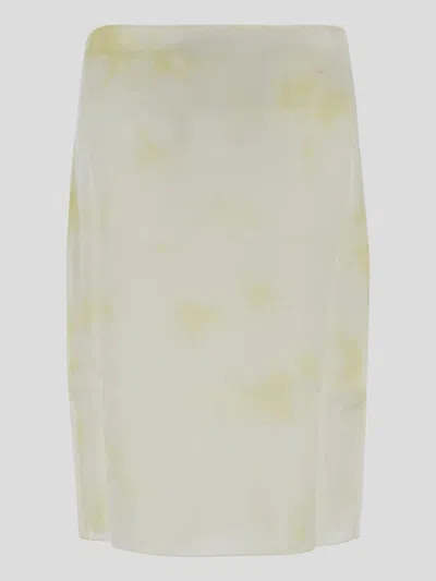Des_phemmes Crystal-embellished Skirt In Yellow