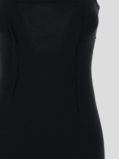 Mm6 Maison Margiela Sleeveless Midi Dress In Black