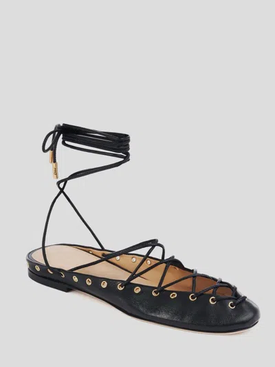 Chloé Ghillies Leather Ballet Flats In Black