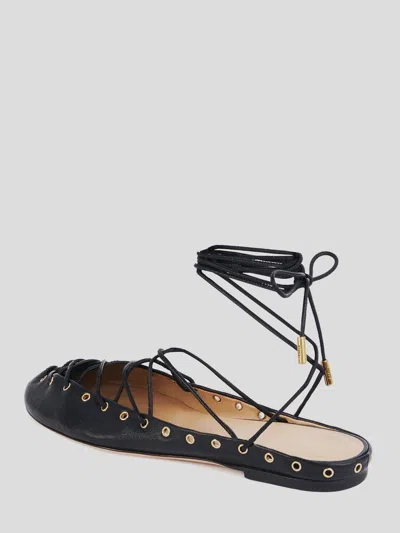 Chloé Ghillies Leather Ballet Flats In Black
