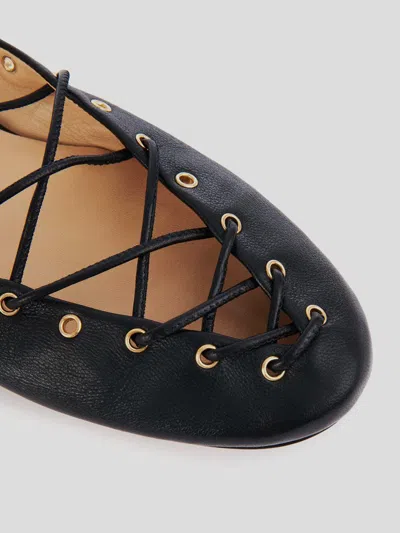Chloé Ghillies Leather Ballet Flats In Black