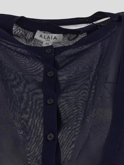 Alaïa Alaia Folded Cardigan In Blue