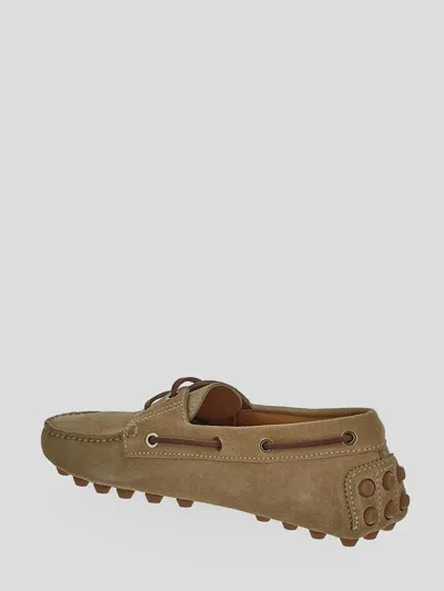 Tod's Gommino Leather-trimmed Suede Loafers In Brown