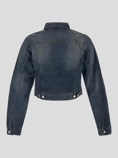 Balenciaga Fitted Denim Jacket Chest Pockets In Blue