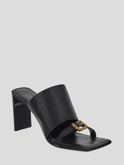 Balenciaga Black Leather Bel Air Sandals
