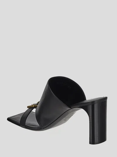 Balenciaga Black Leather Bel Air Sandals