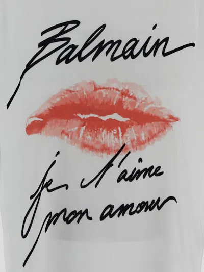 Balmain Graphic Kiss Print T-shirt With Relaxed Fit