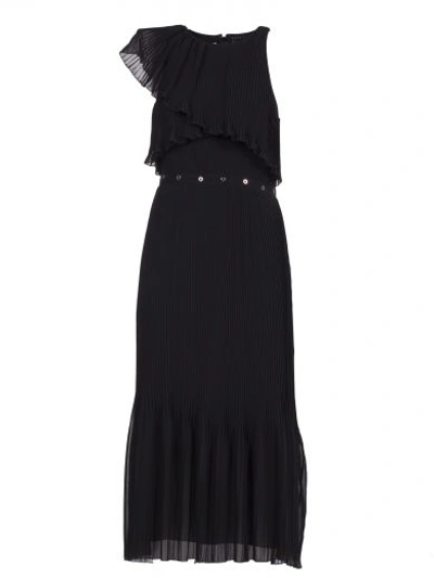 Shop Giamba One Shoulder Mid Dress In Black