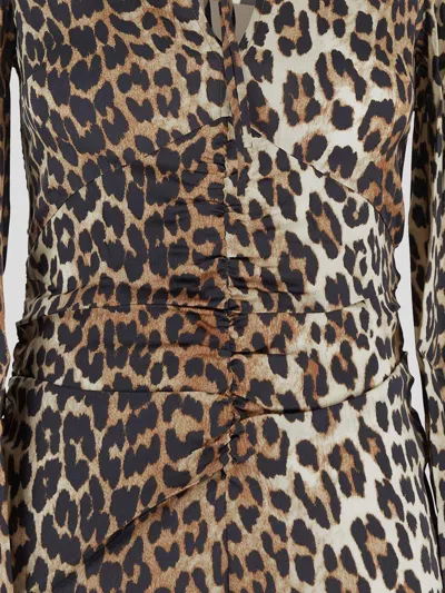 Ganni Leopard Print Midi Dress