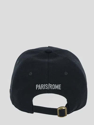 Valentino Cotton Baseball Cap With Embroidery In Black