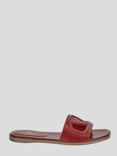 Valentino Vlogo Cut-out Calfskin Slides