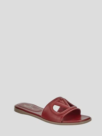 Valentino Vlogo Cut-out Calfskin Slides