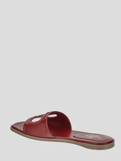 Valentino Vlogo Cut-out Calfskin Slides