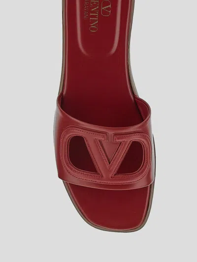 Valentino Vlogo Cut-out Calfskin Slides